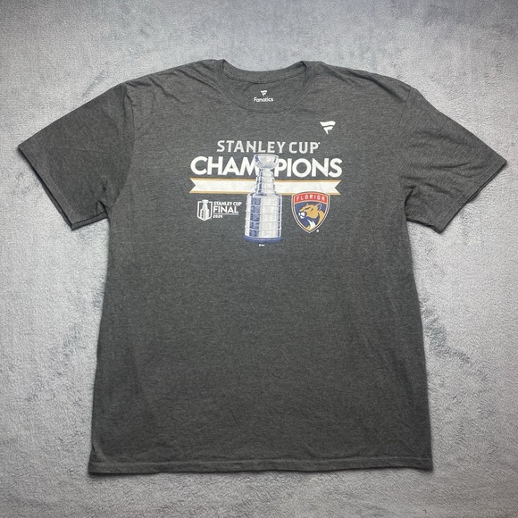 NHL Other - NHL Florida Panthers T-shirt 2024 Stanley Cup Champions Mens 2XL Gray Tee
